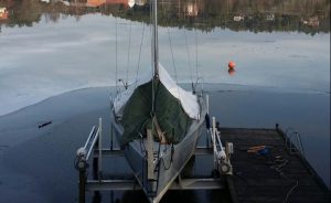 Sailboat on lift