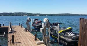 Two snowmobile lifts